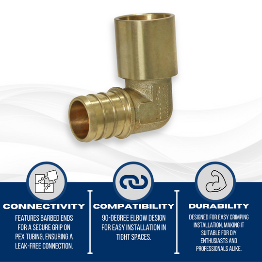 3/4 inch PEX-B Barb x 3/4 inch Male Sweat Adapter Elbow
