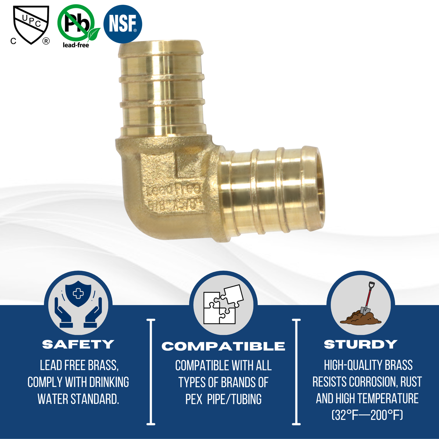 5/8 inch PEX-B Barb Elbow