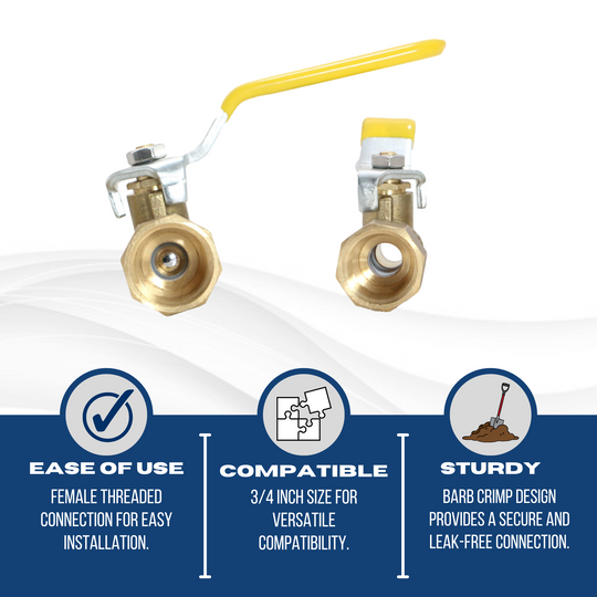 3/4 Inch PEX-B Barb x 3/4 Inch Female Ball Valve