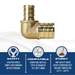 3/4 inch x 1/2 inch PEX-B Barb Elbow