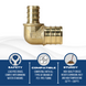 3/4 inch x 1/2 inch PEX-B Barb Elbow