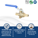 1/2 Inch PEX-B Barb Ball Valve With Drop Ear Blue Handle