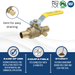3/4 inch PEX-B Barb Crimp Ball Valve With Drain