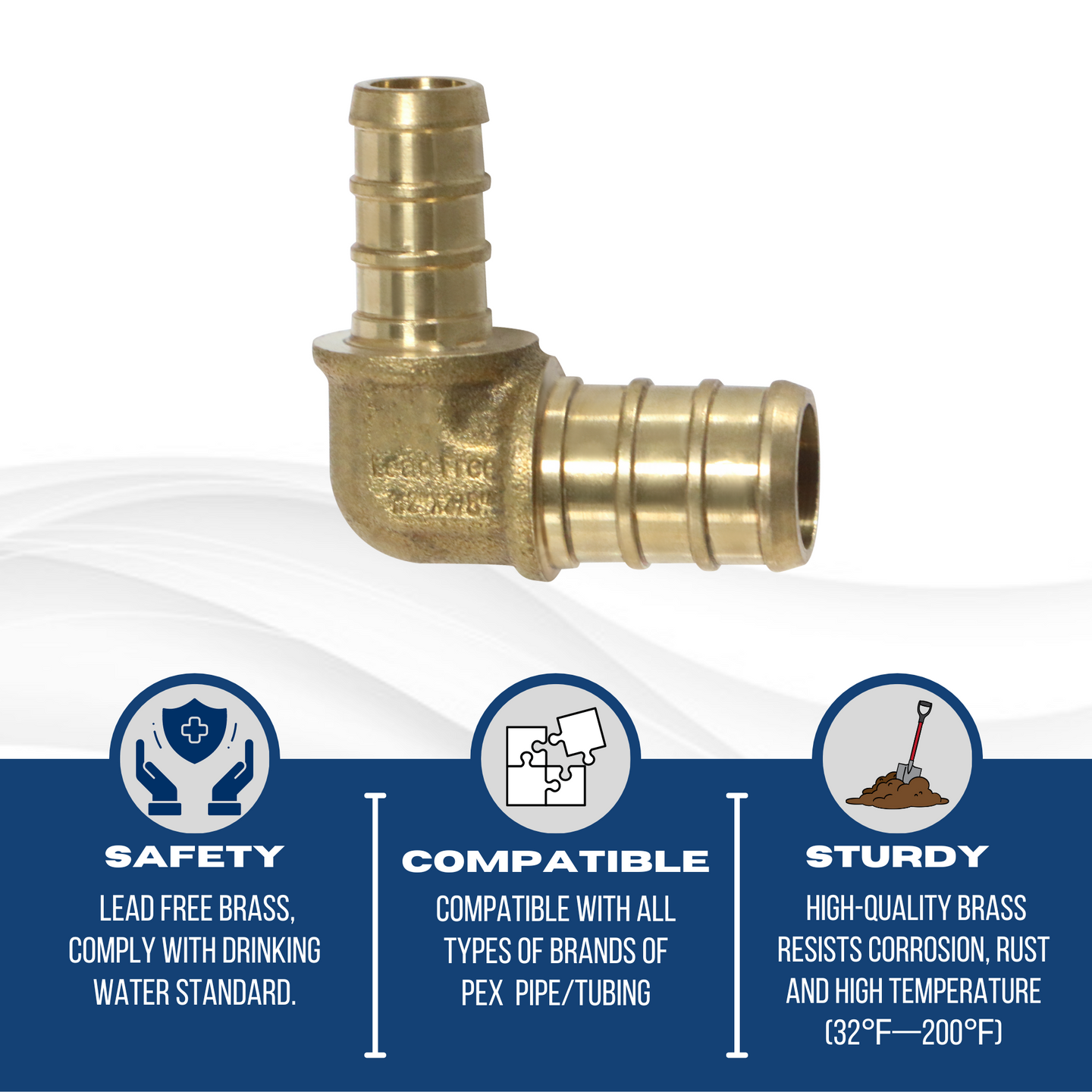 1/2 inch x 3/8 inch PEX-B Barb Elbow