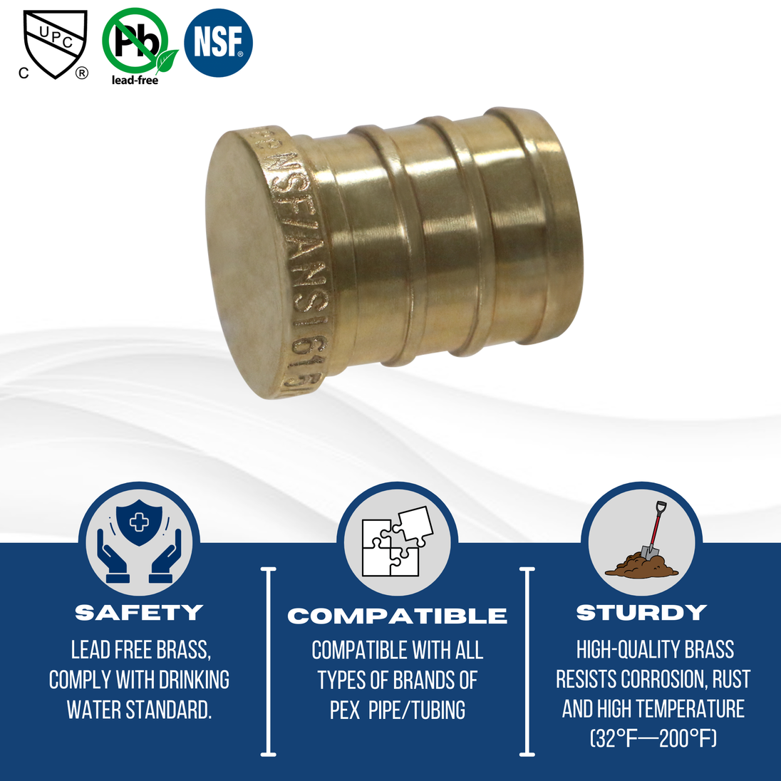 5/8 inch PEX-B Barb Plug