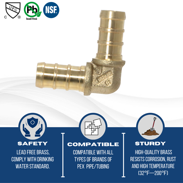 3/8 inch PEX-B Barb Elbow