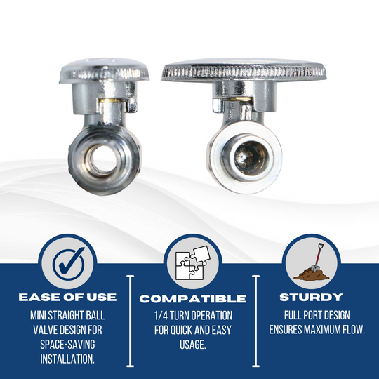 1/2 inch PEX-B Barb Crimp Mini Straight Valve