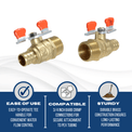 3/4 inch PEX-B Barb x 3/4 inch Male Ball Valve with Tee Handle