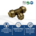 1/2 Inch x 1/2 Inch x 3/8 Inch Push-to-Connect Tee