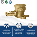 3/8 inch PEX-B Barb x 3/8 inch FNPT Elbow Drop Ear