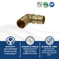 Pex-A Expansion 3/4 Inch x 3/4 Inch Male Elbow Sweat