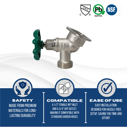 1/2 Inch FNPT x  3/4 Inch GHT Sillcock