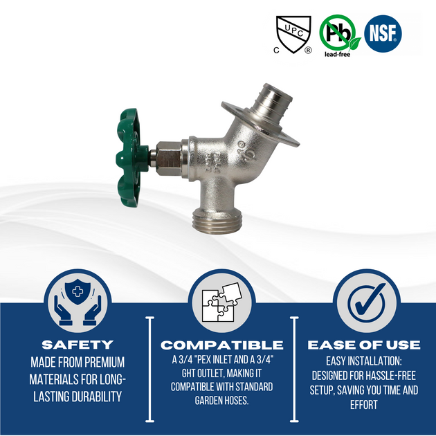 3/4 inch PEX-B Barb x 3/4 inch GHT Sillcock