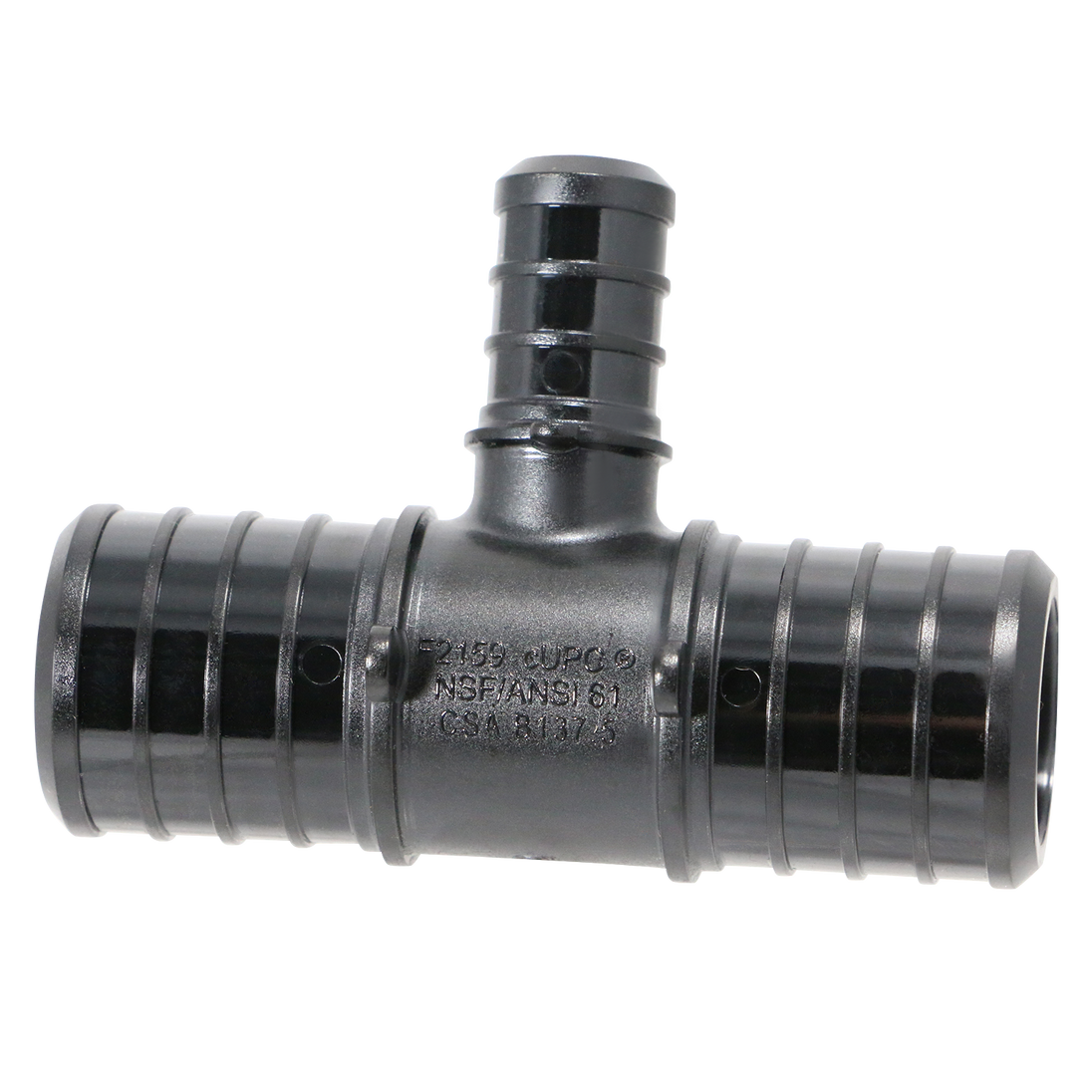 1 Inch X 1 Inch X 1/2 Inch PEX-B Barb Crimp Poly Alloy Tee