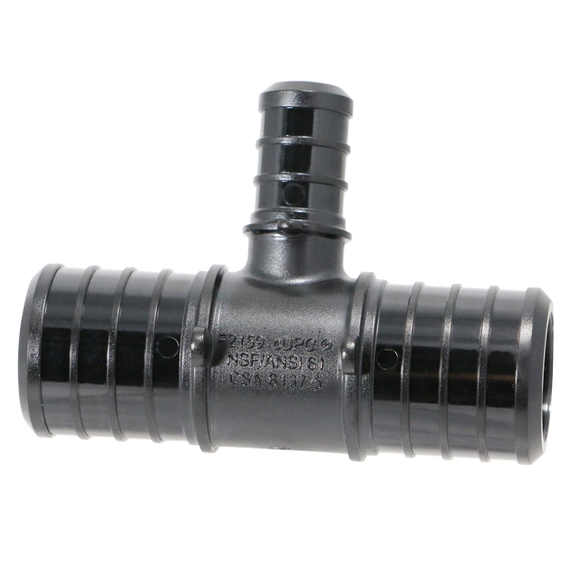 1 Inch X 1 Inch X 1/2 Inch PEX-B Barb Crimp Poly Alloy Tee