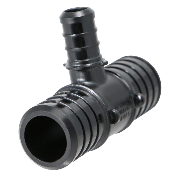 1 Inch X 1 Inch X 1/2 Inch PEX-B Barb Crimp Poly Alloy Tee