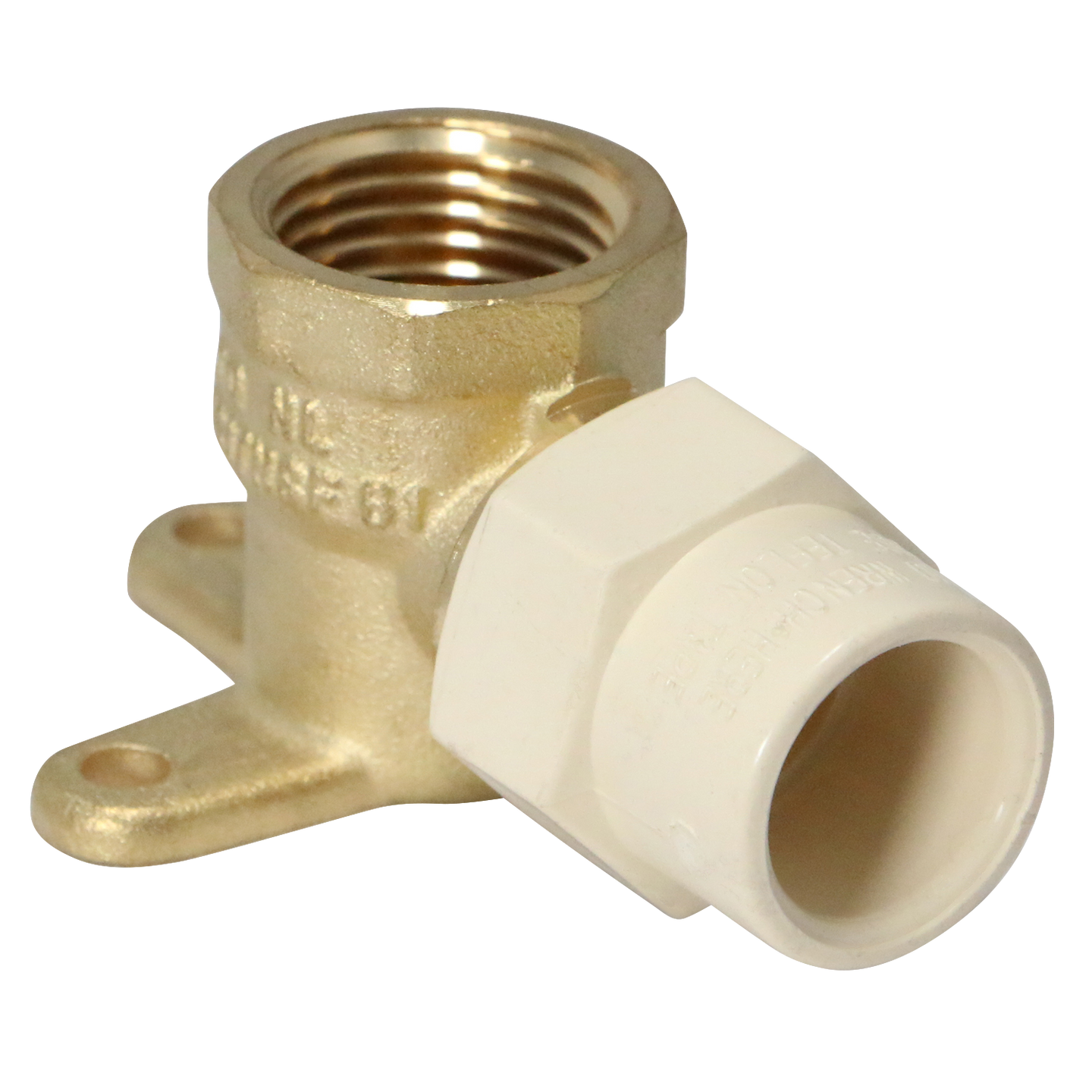 1/2 Inch CPVC X 1/2 Inch FNPT Transition Drop Ear Elbow