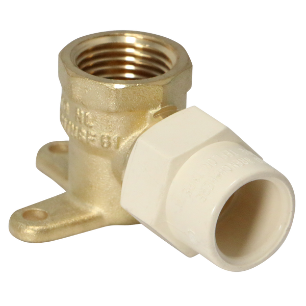 1/2 Inch CPVC X 1/2 Inch FNPT Transition Drop Ear Elbow