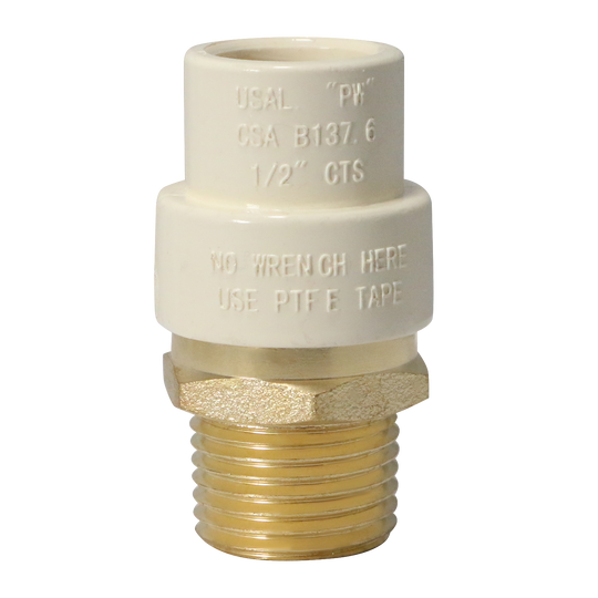 1/2 Inch CPVC X 1/2 Inch MNPT Transition Coupling