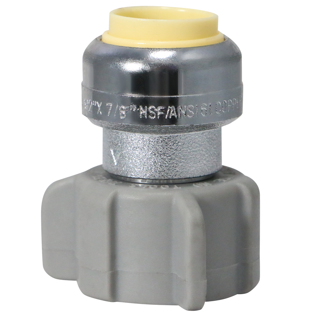 Push-to-Connect 1/2 Inch x 7/8 Inch Ballcock Toilet Adapter