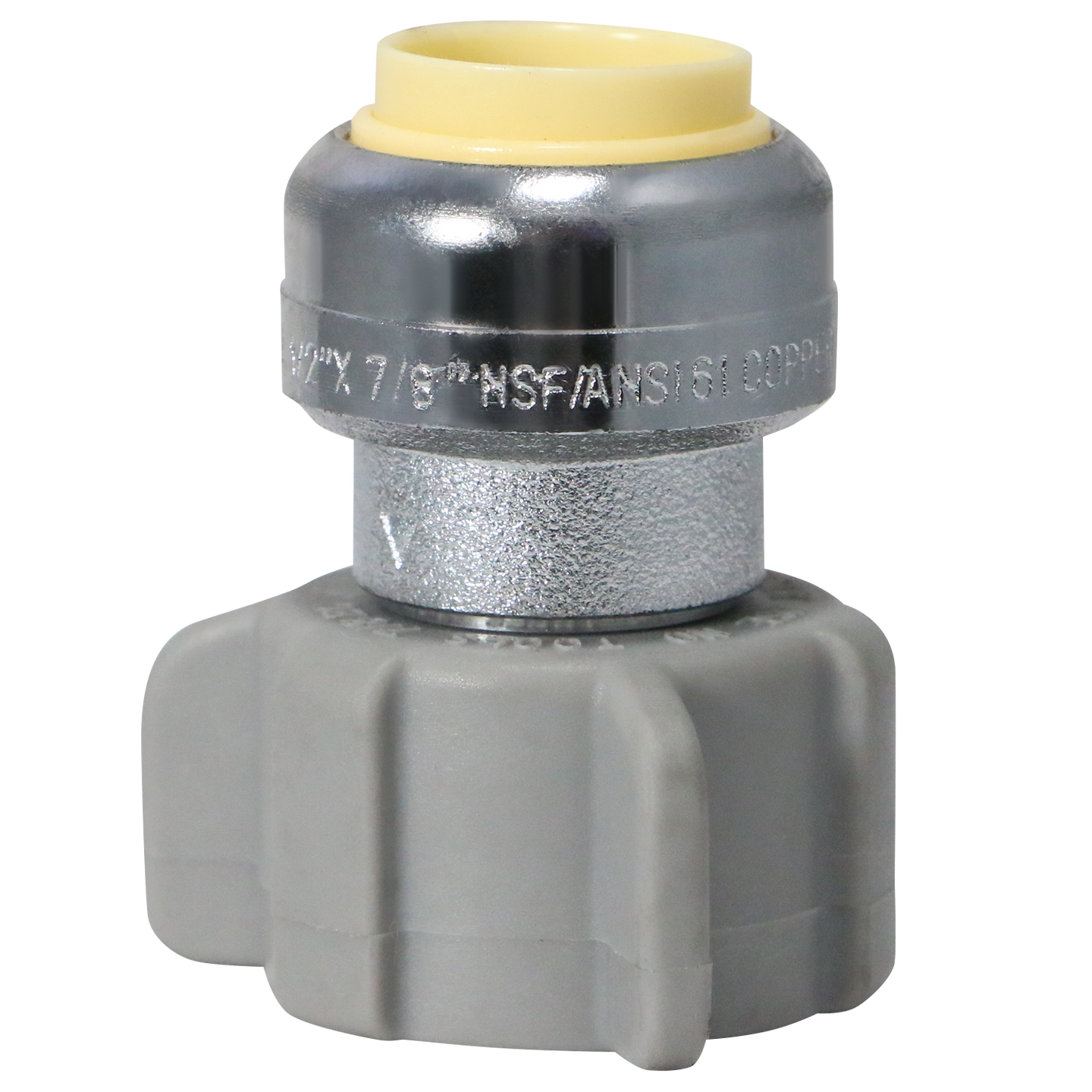 Push-to-Connect 1/2 Inch x 7/8 Inch Ballcock Toilet Adapter