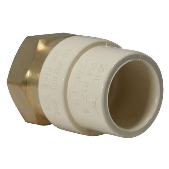CPVC Transition Coupling | 3/4 Inch CPVC x 3/4 Inch FNPT