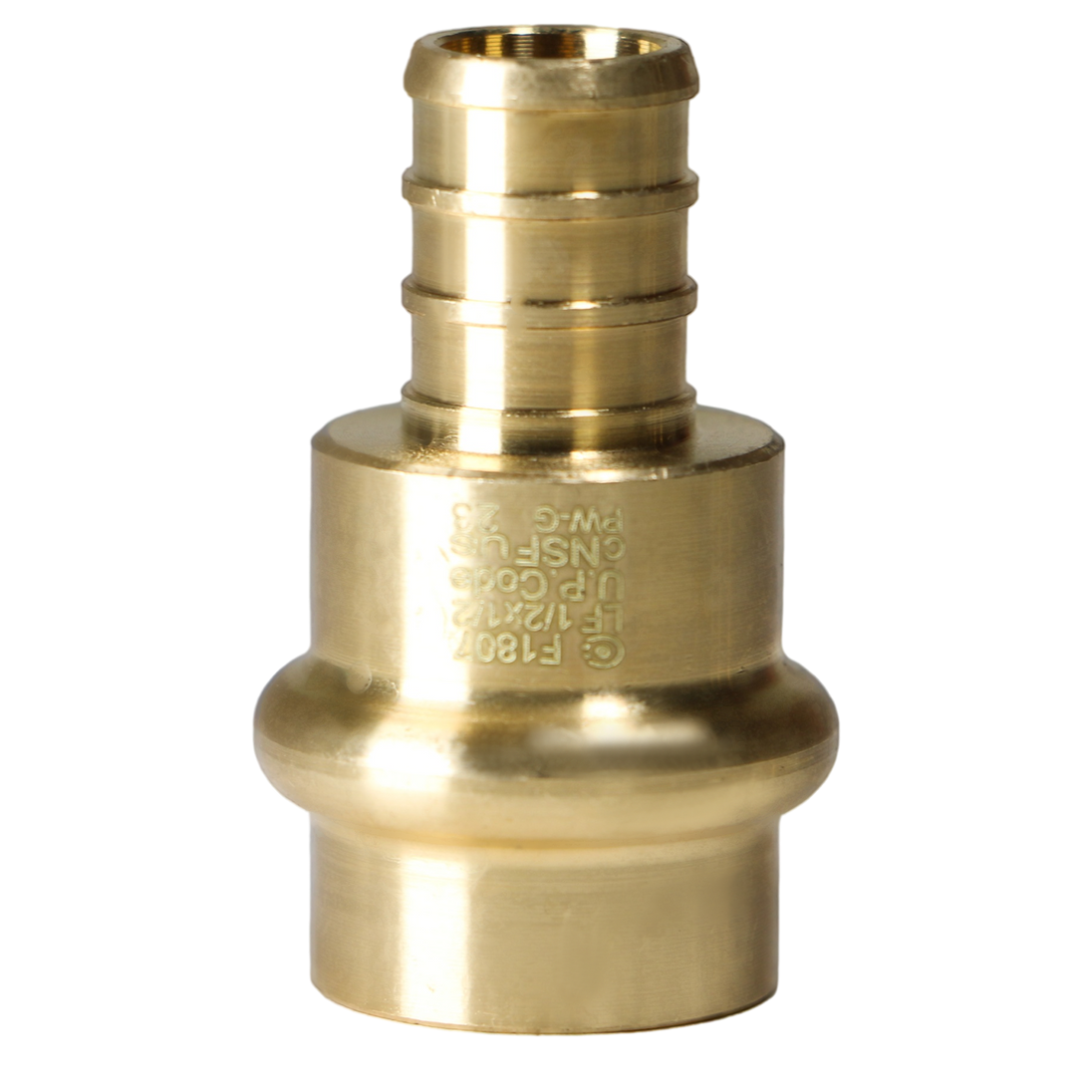 1/2 inch PEX-B Barb Crimp x 1/2 inch Press Coupling