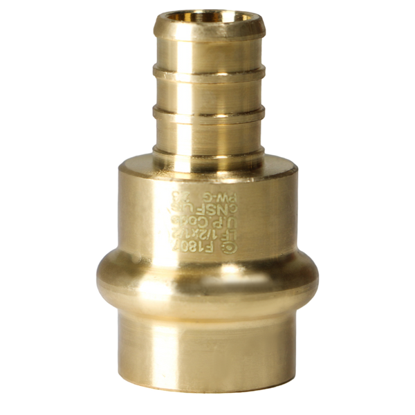 1/2 inch PEX-B Barb Crimp x 1/2 inch Press Coupling