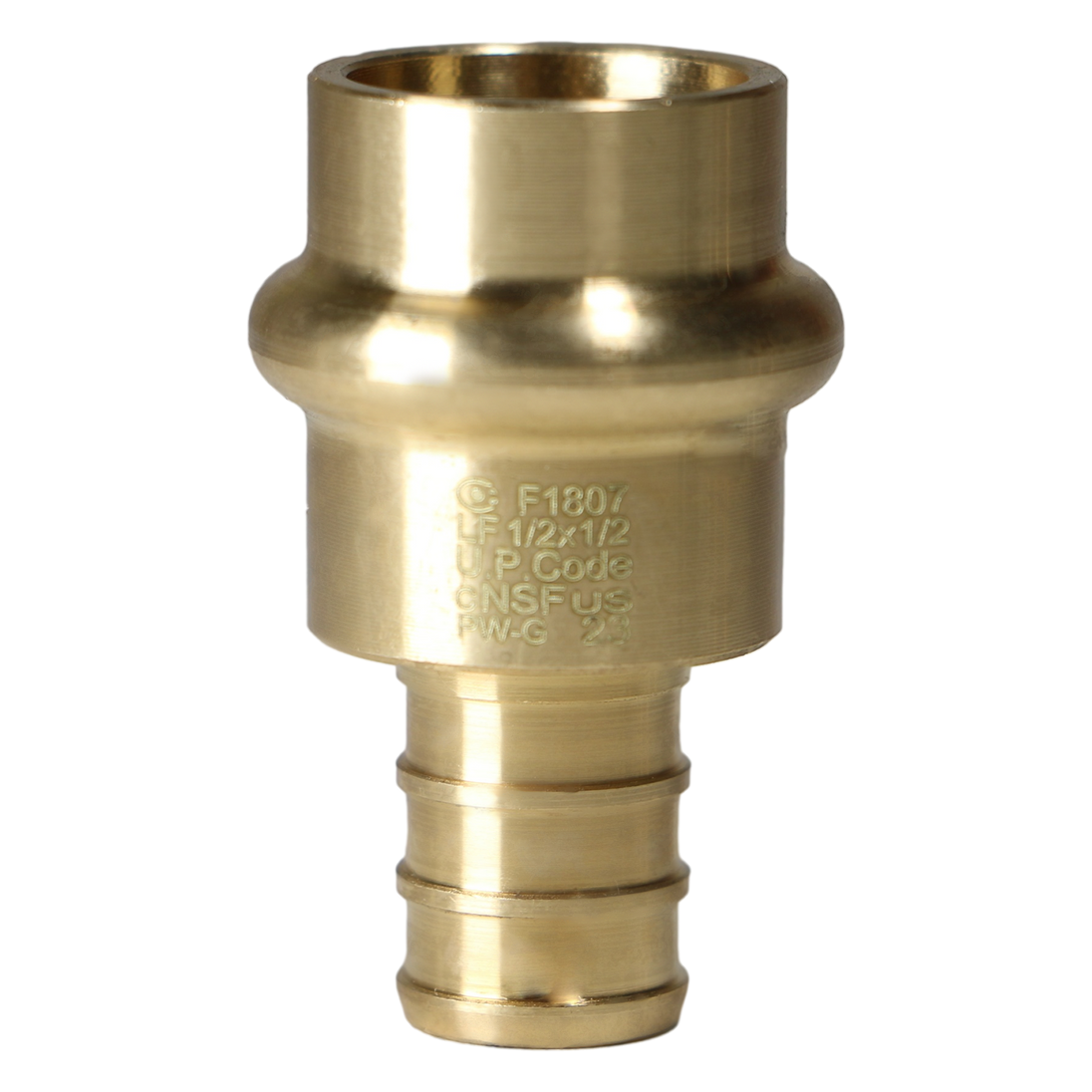 1/2 inch PEX-B Barb Crimp x 1/2 inch Press Coupling