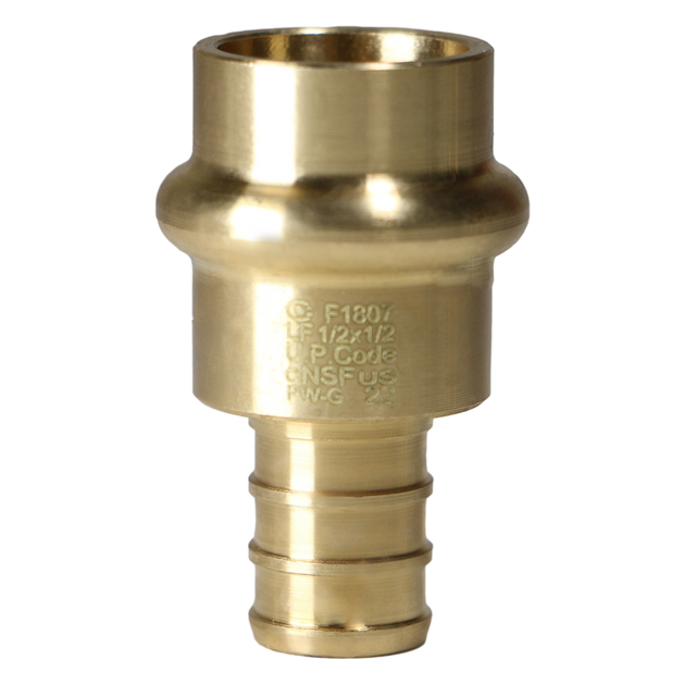 1/2 inch PEX-B Barb Crimp x 1/2 inch Press Coupling