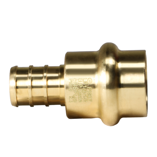 1/2 inch PEX-B Barb Crimp x 1/2 inch Press Coupling