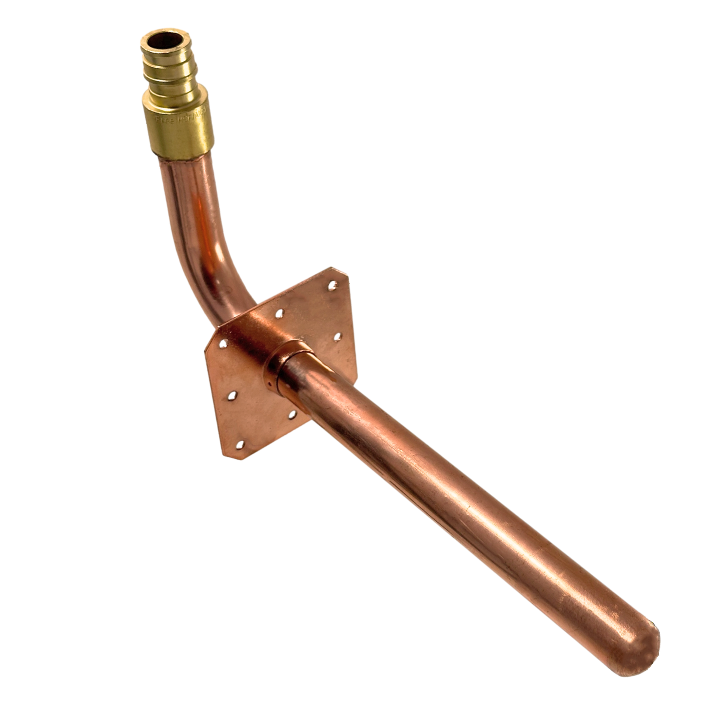 1/2 inch Pex-A Expansion Stub Out Elbow with Flange | 3-1/2 Inchx 8 Inch