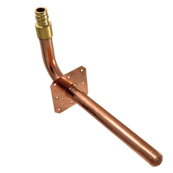 1/2 inch Pex-A Expansion Stub Out Elbow with Flange | 3-1/2 Inchx 8 Inch