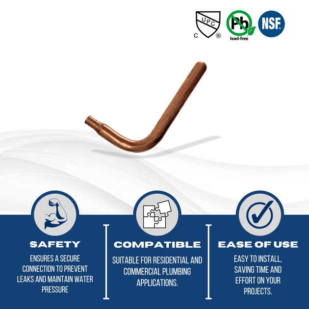 1/2 inch PEX-B Barb Stub Out Elbow, 3-1/2 inch x 6 inch