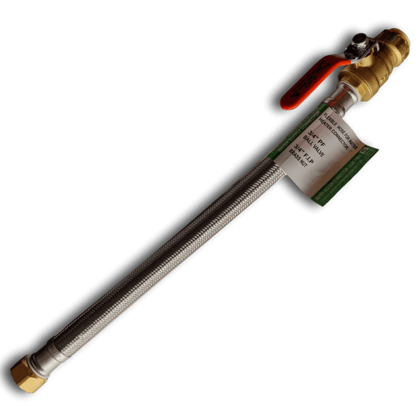 3/4 Inch FIP x 3/4 Inch Push-to-Connect Ball Valve with Flexible Hose, 18 Inch Length