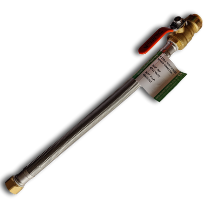  P Ball Hose Measuring 3/4" FIP x 1/2" Push Fit Ball Valve with Flexible Hose, 18" Length Specifically 