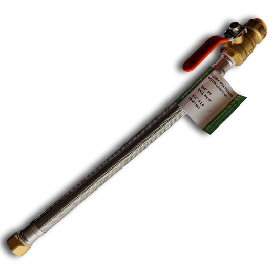  P Ball Hose Measuring 3/4" FIP x 1/2" Push Fit Ball Valve with Flexible Hose, 18" Length Specifically 