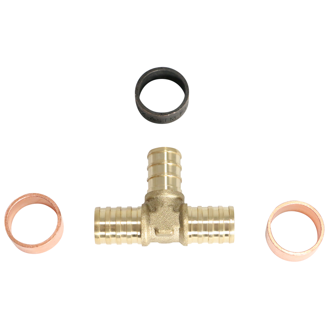 1/2 Inch PB (Polybutylene) x 1/2 Inch PB x 1/2 Inch PEX-B Barb Crimp Tee