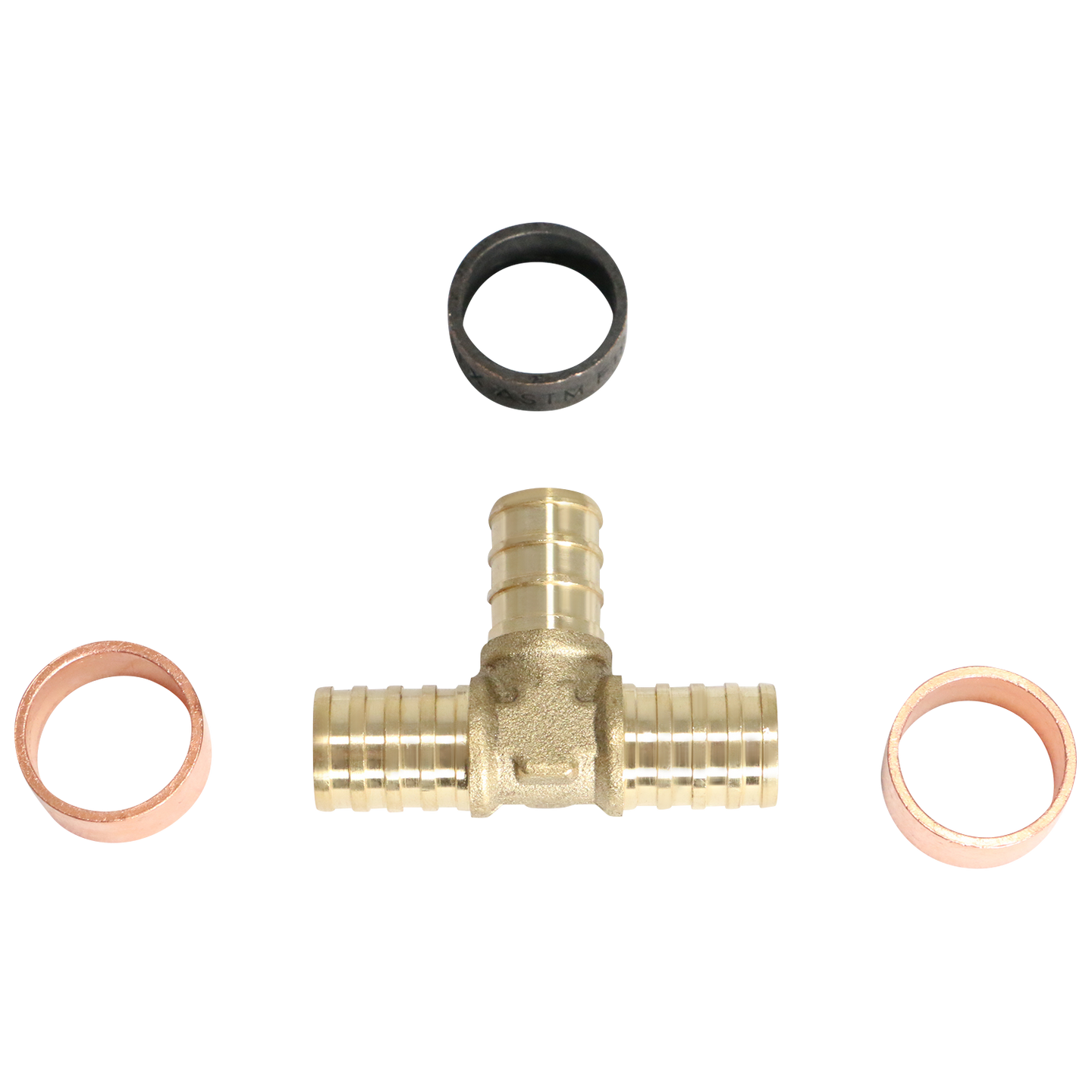 1/2 Inch PB (Polybutylene) x 1/2 Inch PB x 1/2 Inch PEX-B Barb Crimp Tee