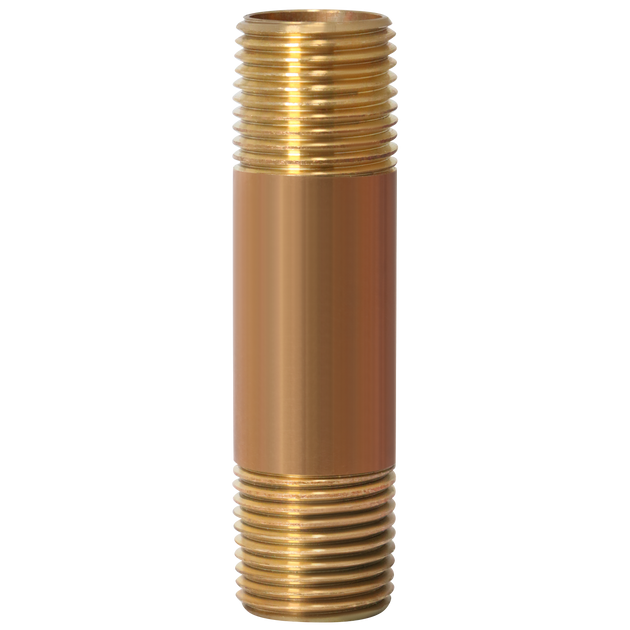 1/2 in x 3 in Red Brass Nipple