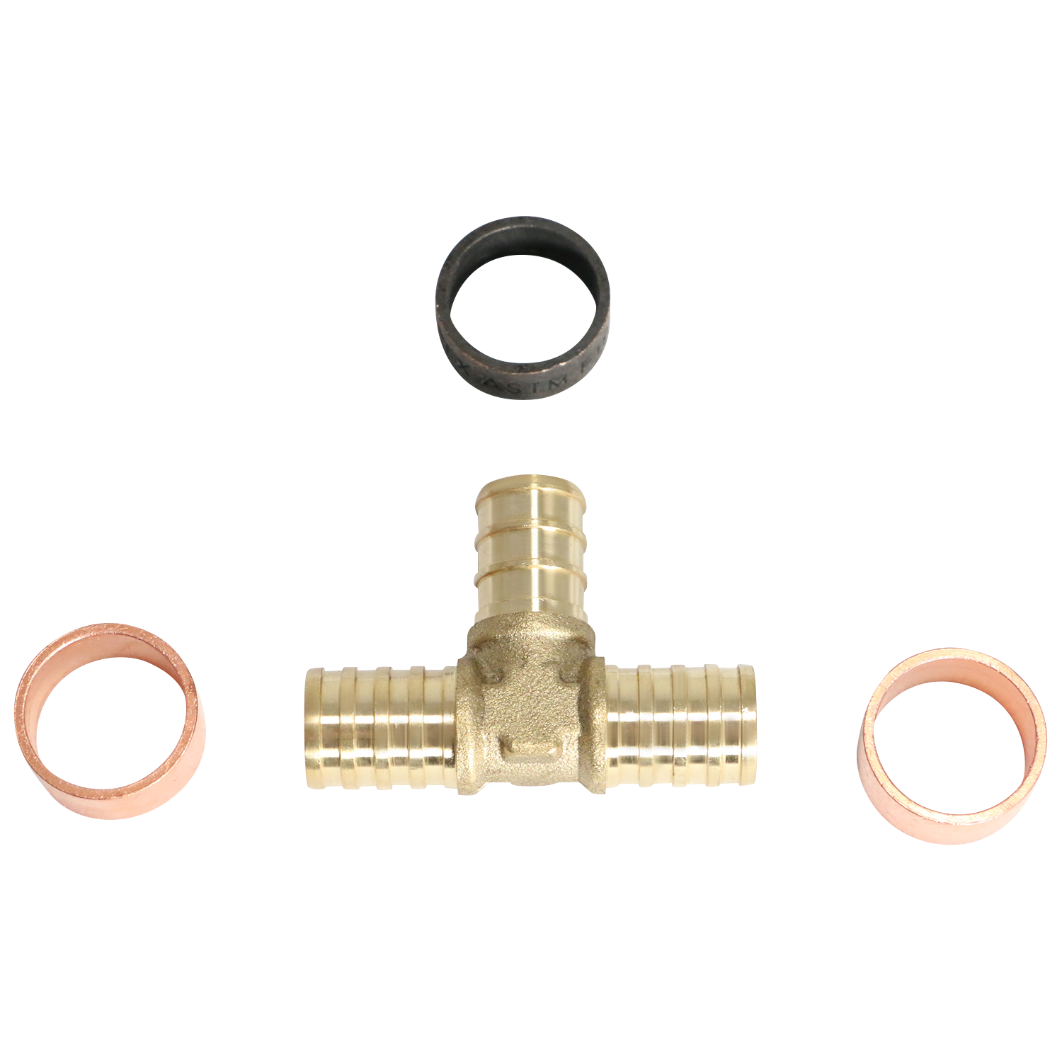 PB Pex Barb Crimp Tee Measuring PB 3/4" x 3/4" PB x 3/4" Pex Tee Specifically PB Barb Crimp Pex Tee