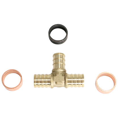 PB Pex Barb Crimp Tee Measuring PB 3/4" x 3/4" PB x 3/4" Pex Tee Specifically PB Barb Crimp Pex Tee