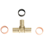 PB Pex Barb Crimp Tee Measuring PB 3/4" x 3/4" PB x 3/4" Pex Tee Specifically PB Barb Crimp Pex Tee