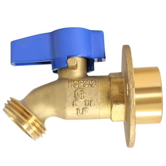 3/4 Inch FPT x 3/4 Inch GHT Hose Bibbs with Flange