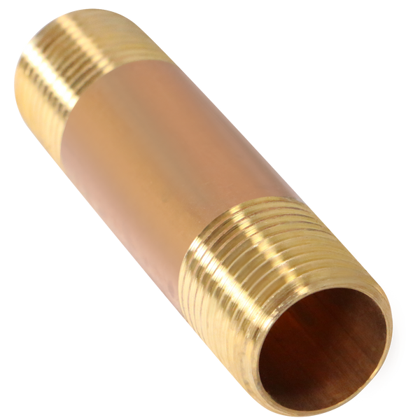1/2 in x 3 in Red Brass Nipple