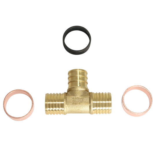 3/4 Inch PB (Polybutylene) x 3/4 Inch PB x 3/4 Inch PEX-B Barb Crimp Tee