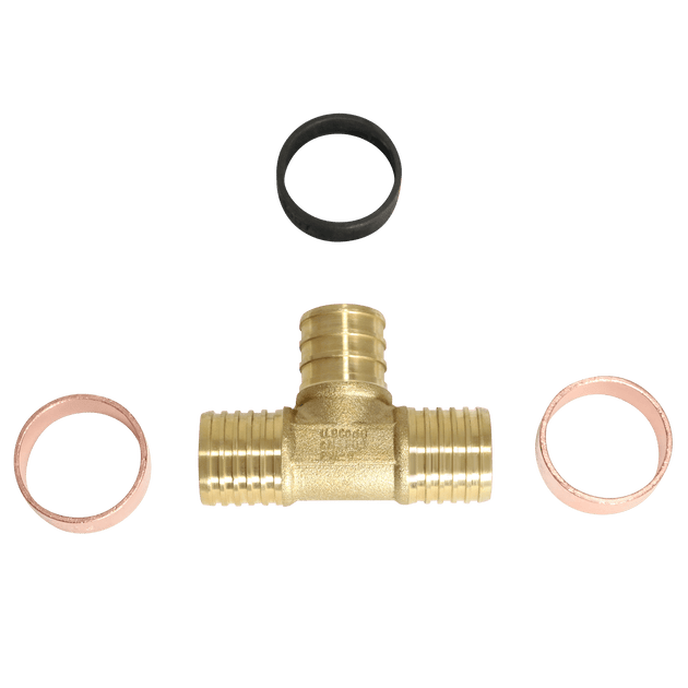 3/4 Inch PB (Polybutylene) x 3/4 Inch PB x 3/4 Inch PEX-B Barb Crimp Tee
