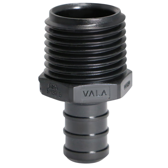 1/2 Inch PEX-B Barb Crimp x 1/2 Inch Male NPT Poly Alloy Adapter