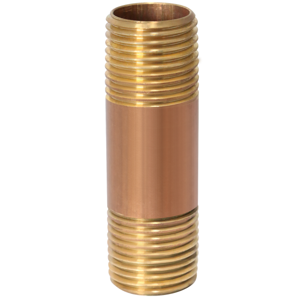 Red Brass Nipple | 1/2 in x 2-1/2 in