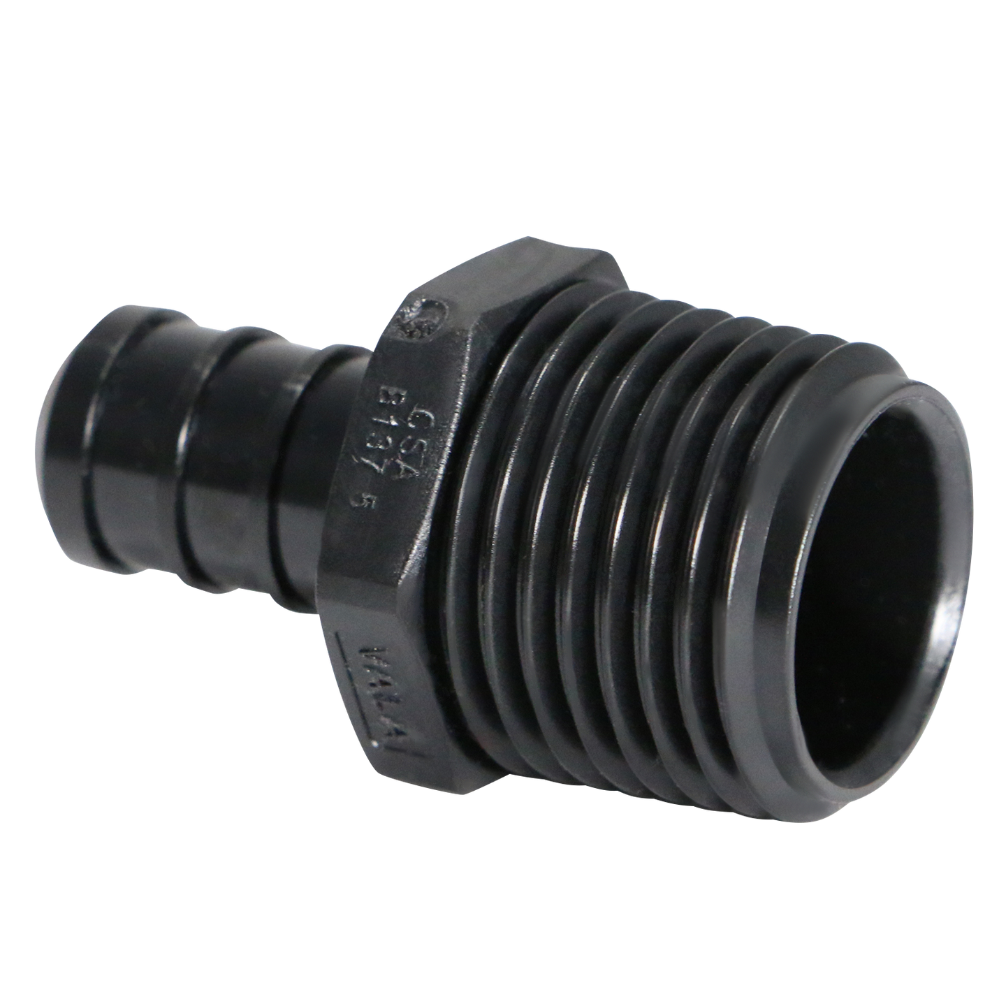 1/2 Inch PEX-B Barb Crimp x 1/2 Inch Male NPT Poly Alloy Adapter